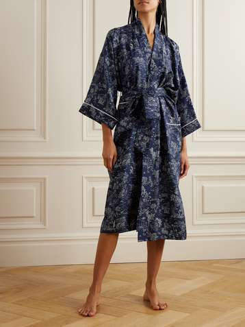 オリビアボンヘール OLIVIA VON HALLE シルク ローブ パジャマ