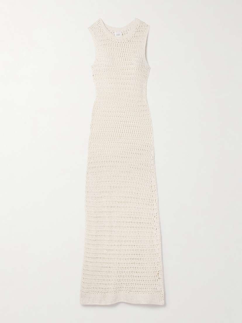 LESET Lucy Crocheted Cotton Maxi Dress