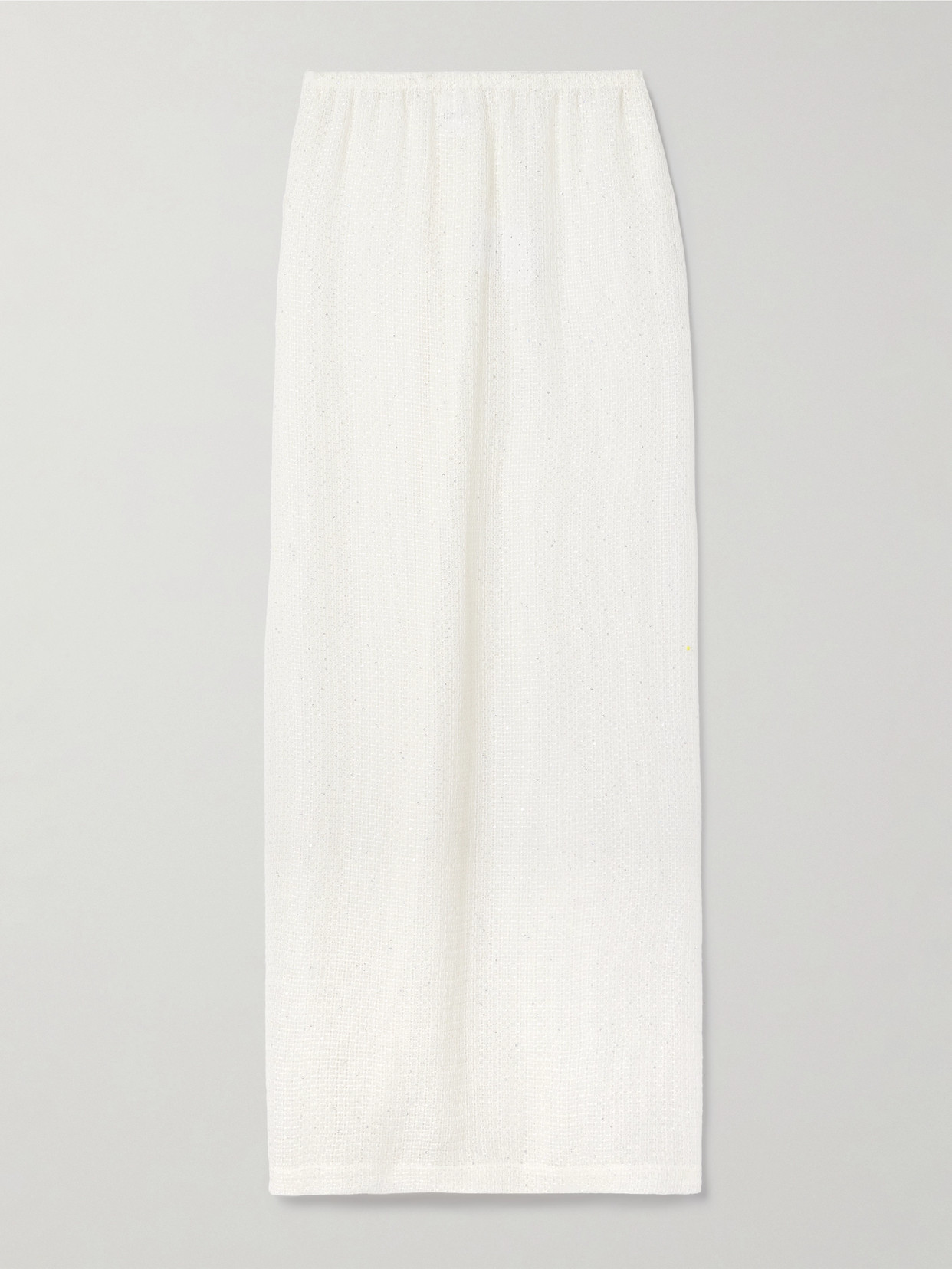 LESET - Stella Sequin-embellished Linen-blend Gauze Maxi Skirt - White