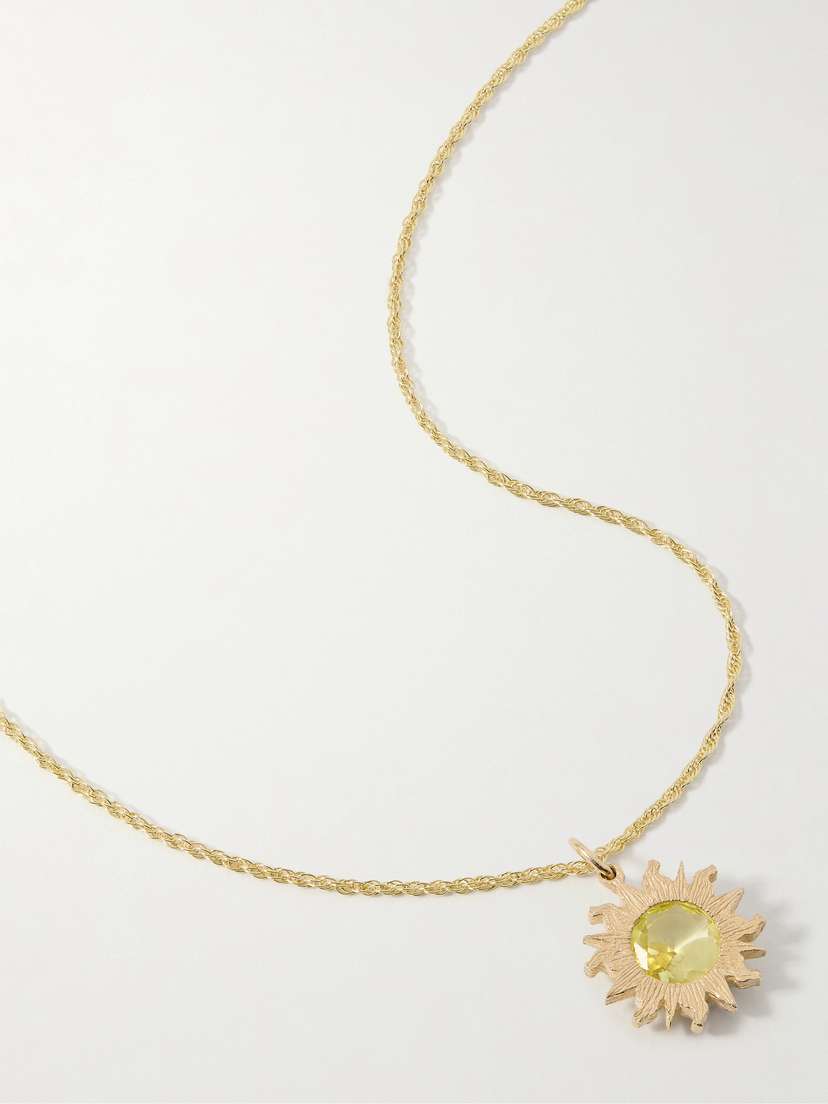 Bleue Burnham Sun 9-karat Recycled Gold Laboratory-grown Sapphire Necklace