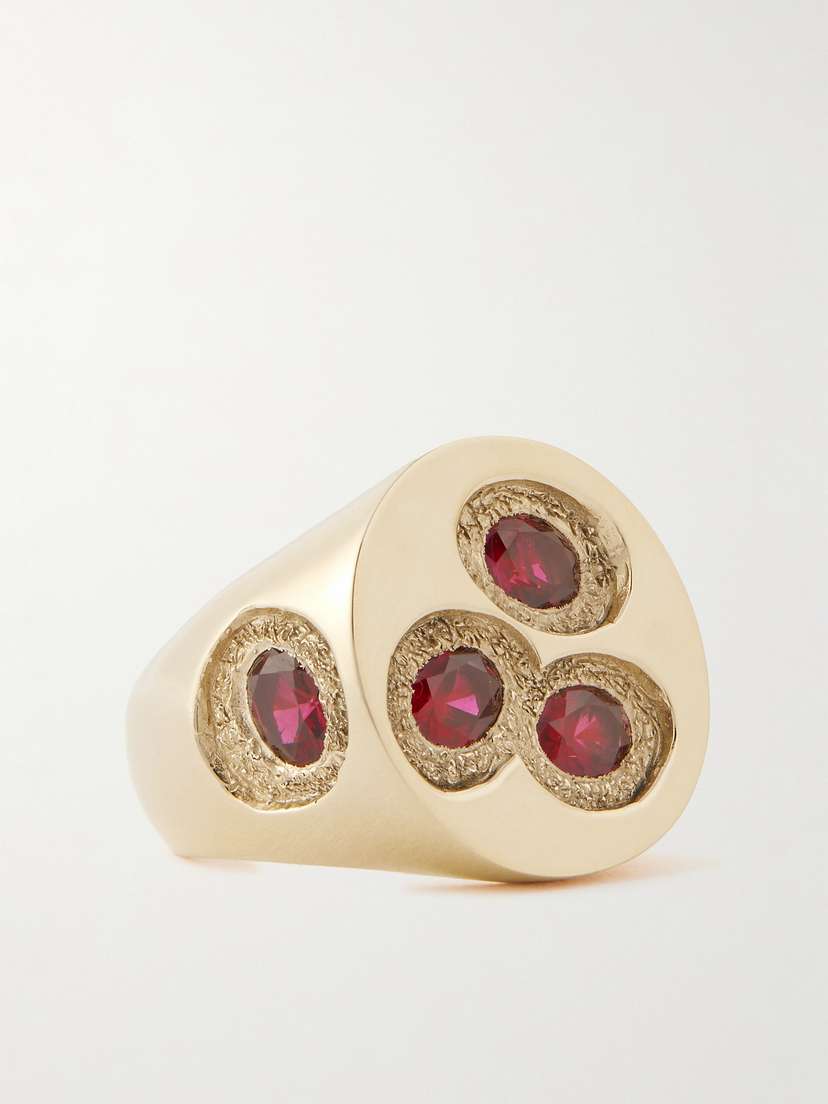 Bleue Burnham Chloroplast 9-karat Recycled-gold Laboratory-grown Sapphire Ring