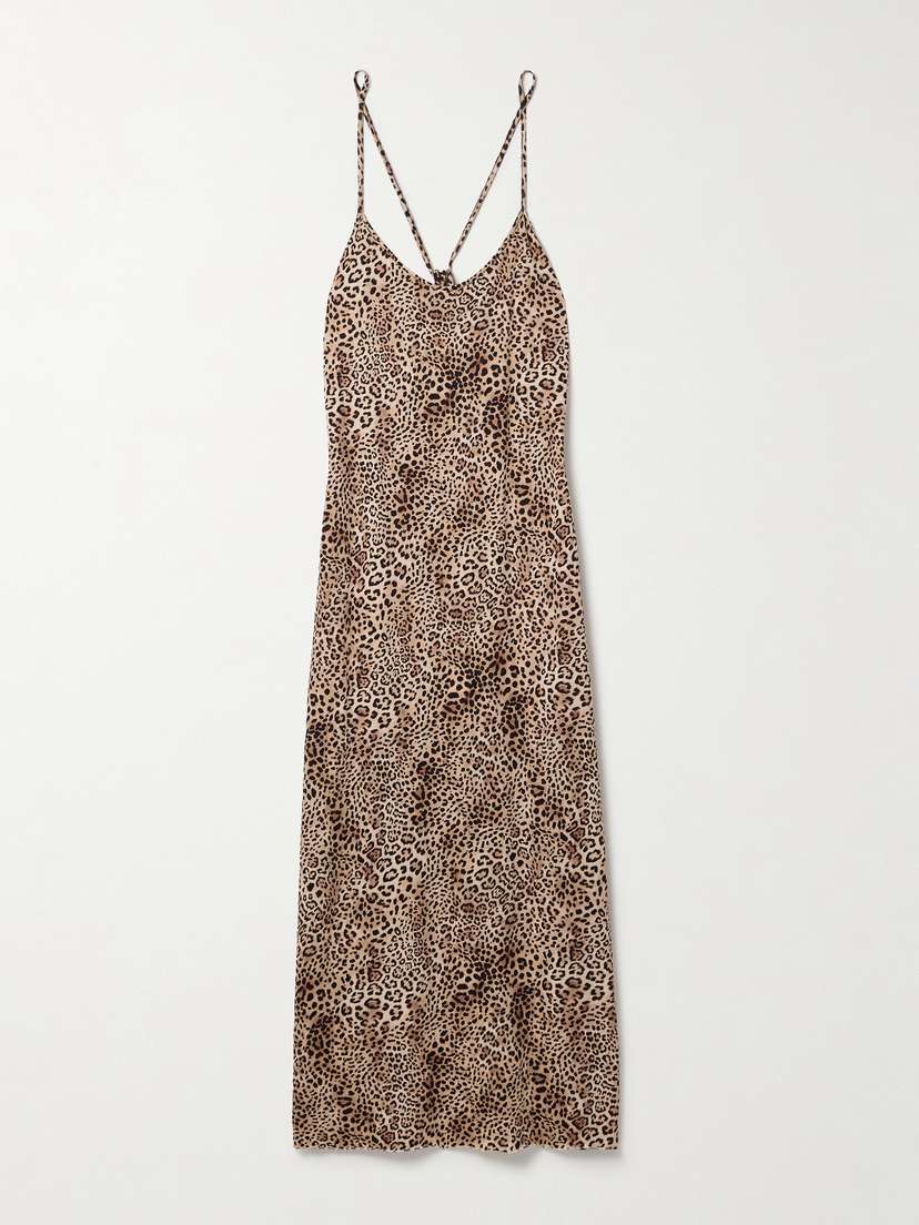 Skin Leopard-print Organic Pima Cotton-jersey Nightdress