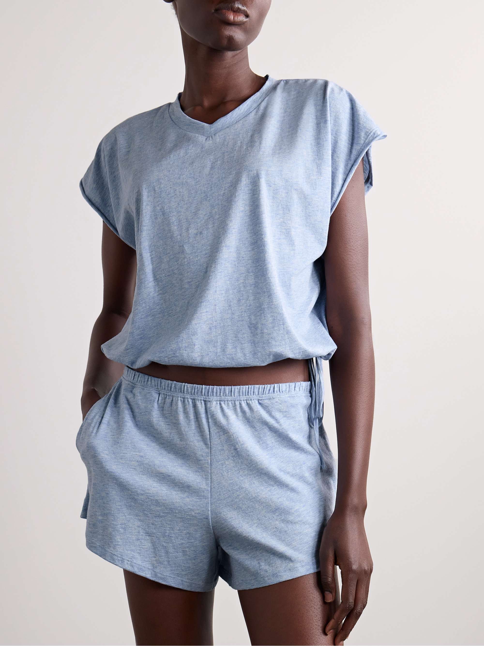 SKIN Cynthia organic Pima cotton-jersey pajama set | NET-A