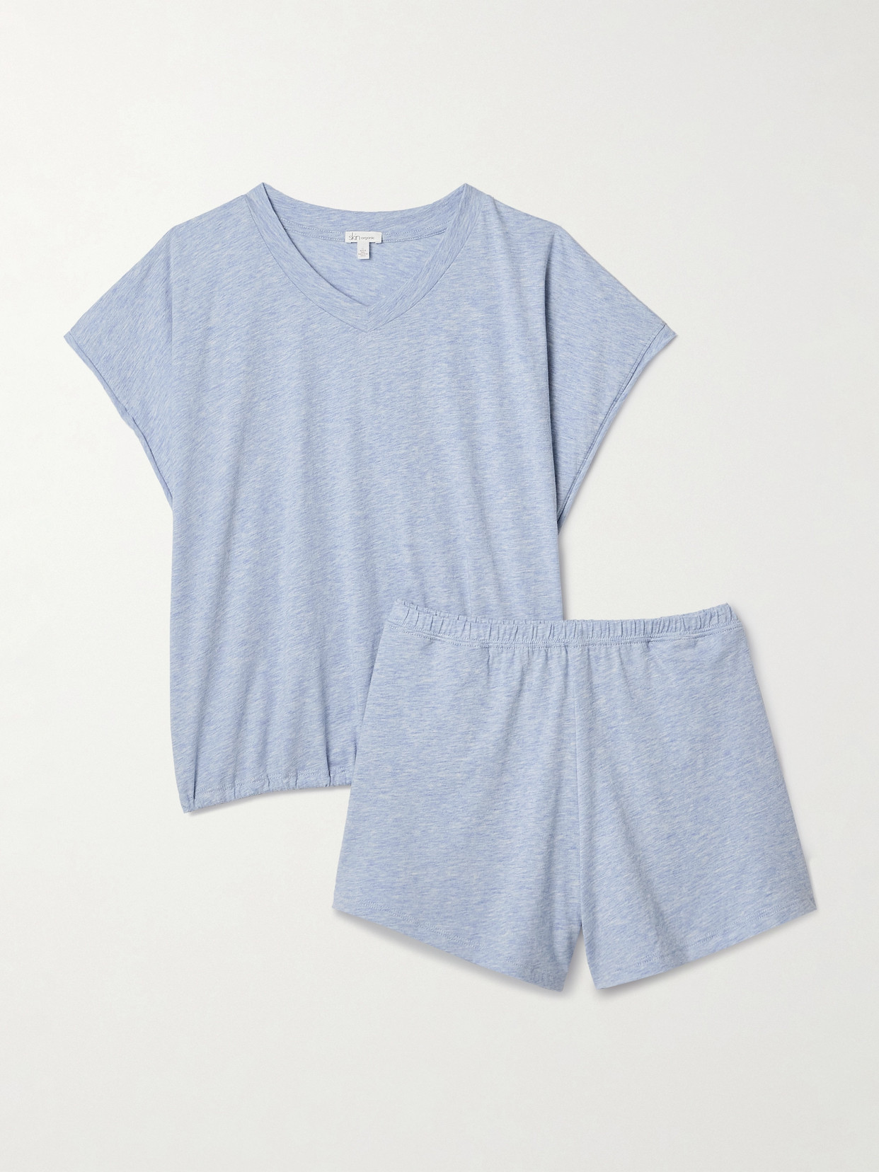 Skin Cynthia Organic Pima Cotton-jersey Pyjama Set In Blue