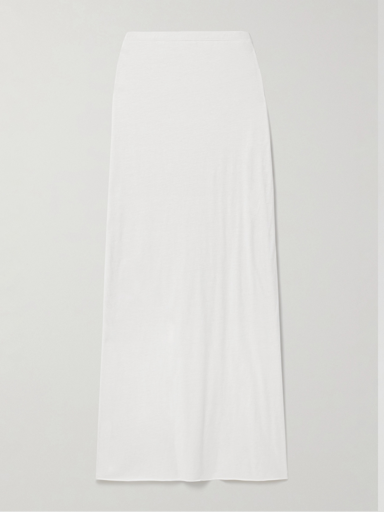 Skin Layered Organic Pima Cotton-jersey Maxi Skirt In White