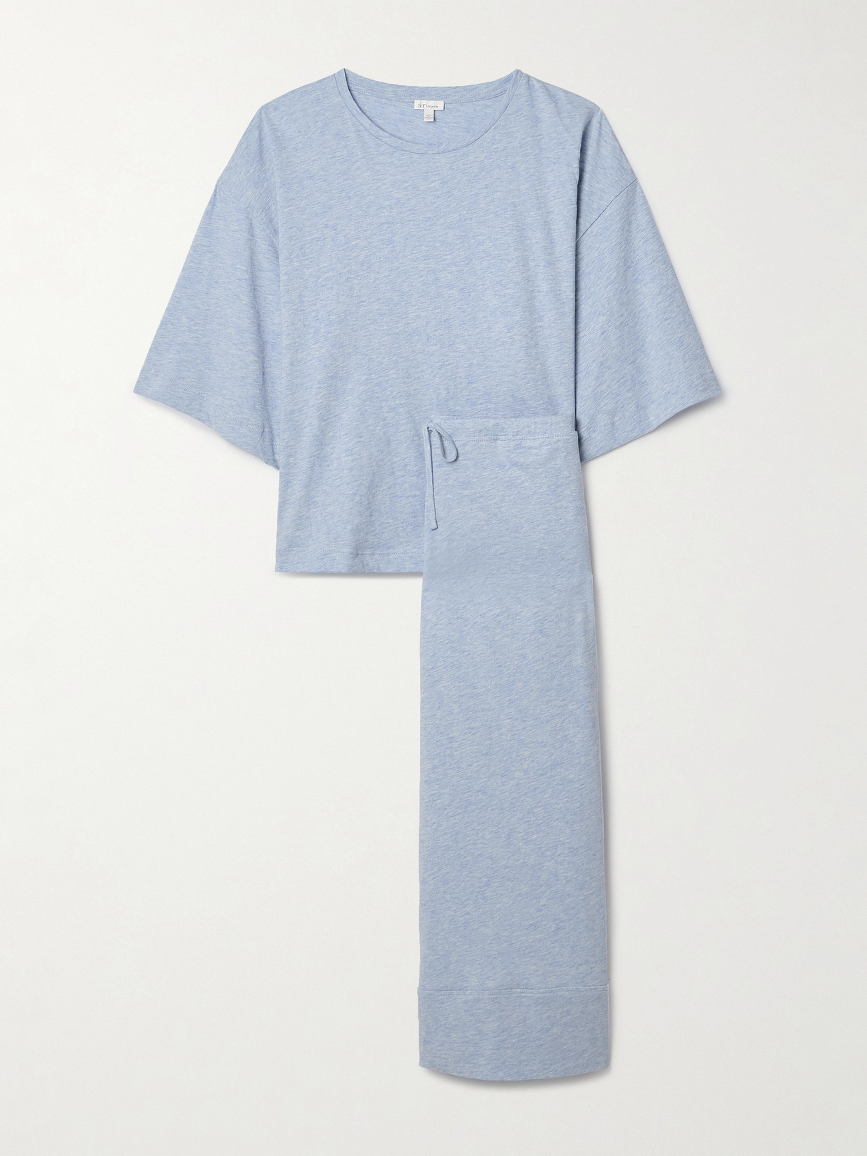 Skin - Coco And Camille Organic Pima Cotton-jersey Pajama Set - Blue