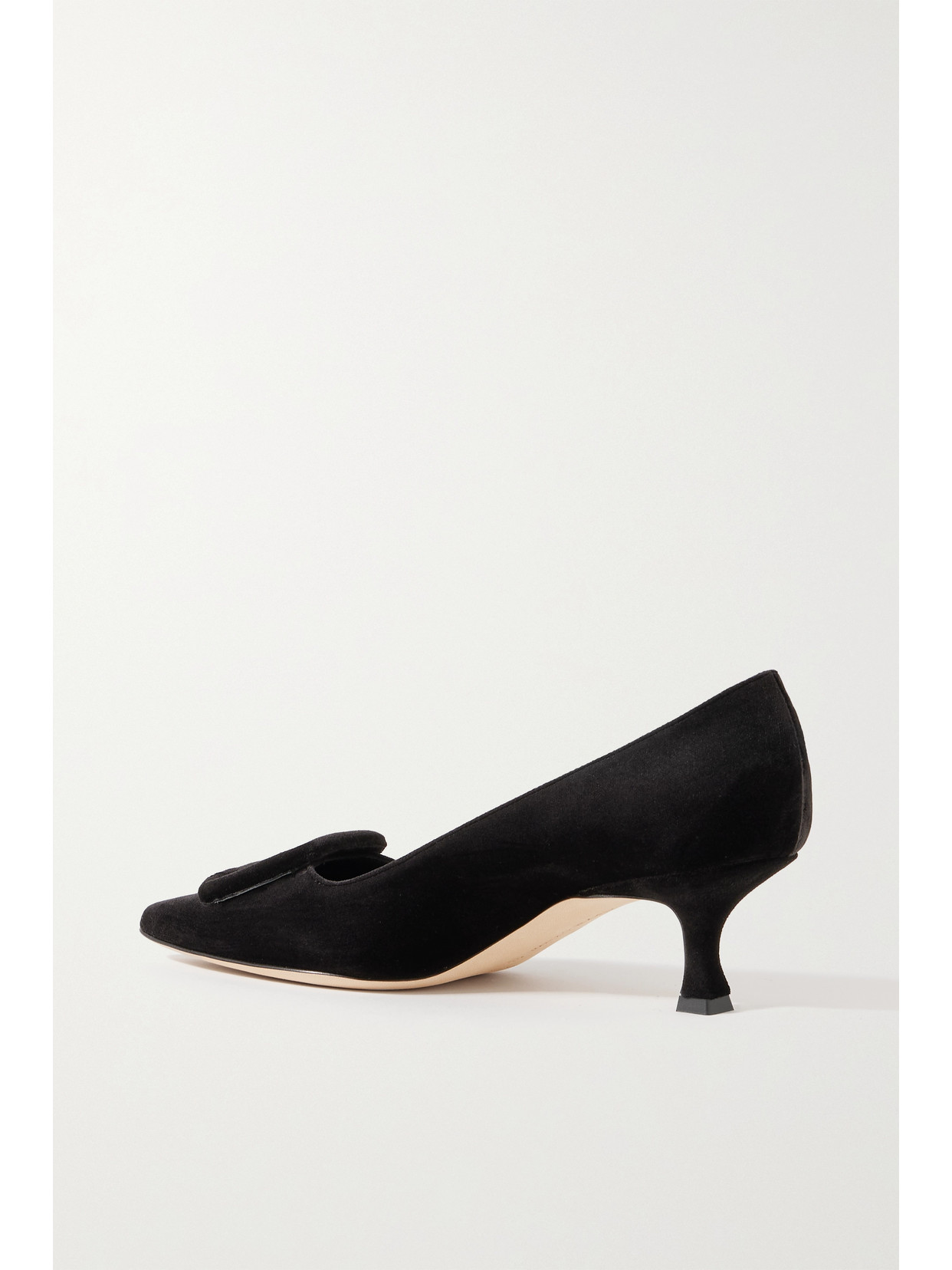 Maysale 50 Buckled Velvet Pumps