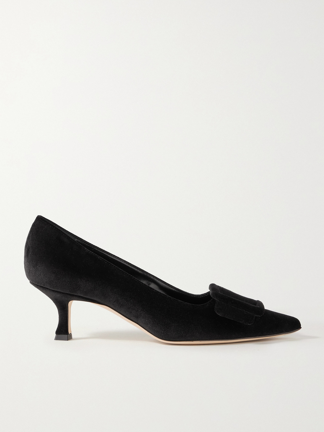 Manolo Blahnik - Maysale 50 Buckled Velvet Pumps - Black