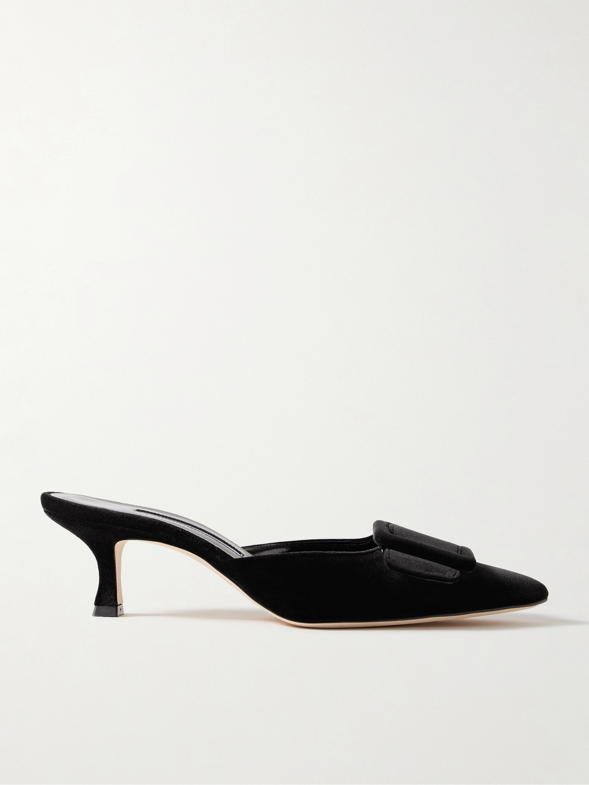 MANOLO BLAHNIK Maysale 50 buckled velvet mules