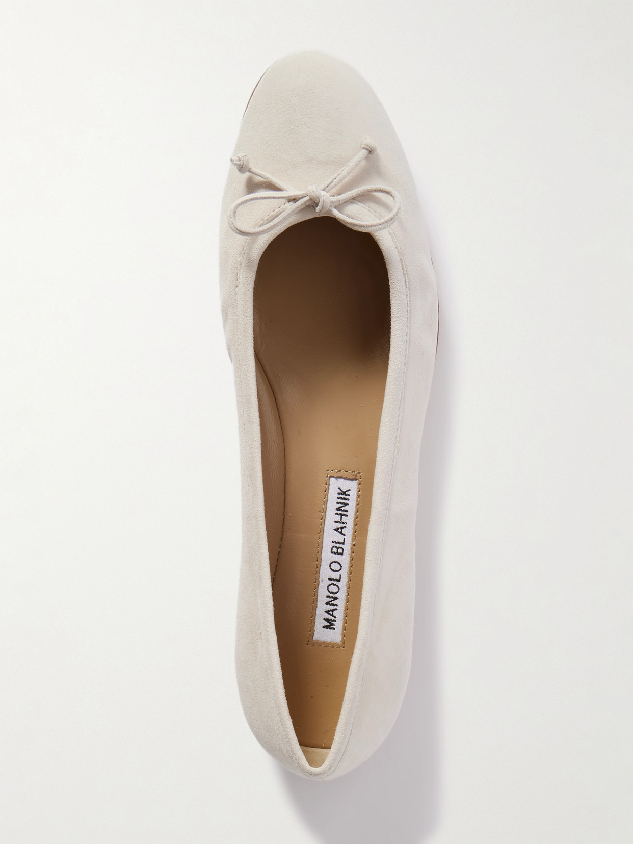 Manolo Blahnik Veralli Bow Ballet Flat In Cream