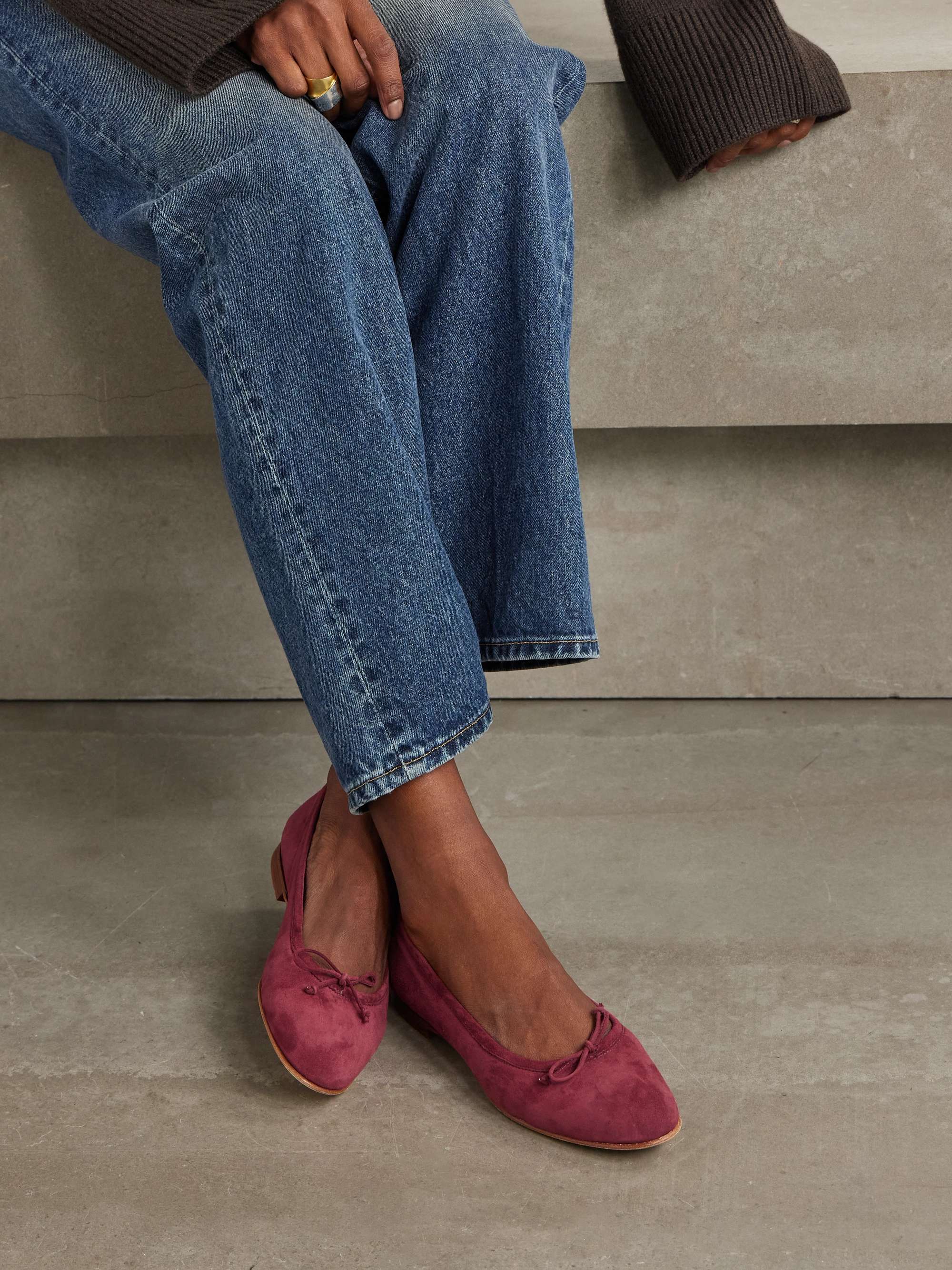 MANOLO BLAHNIK Veralli bow-detailed suede ballet flats | NET MANOLO BLAHNIK Veralli bow-detailed suede ballet flats | NET