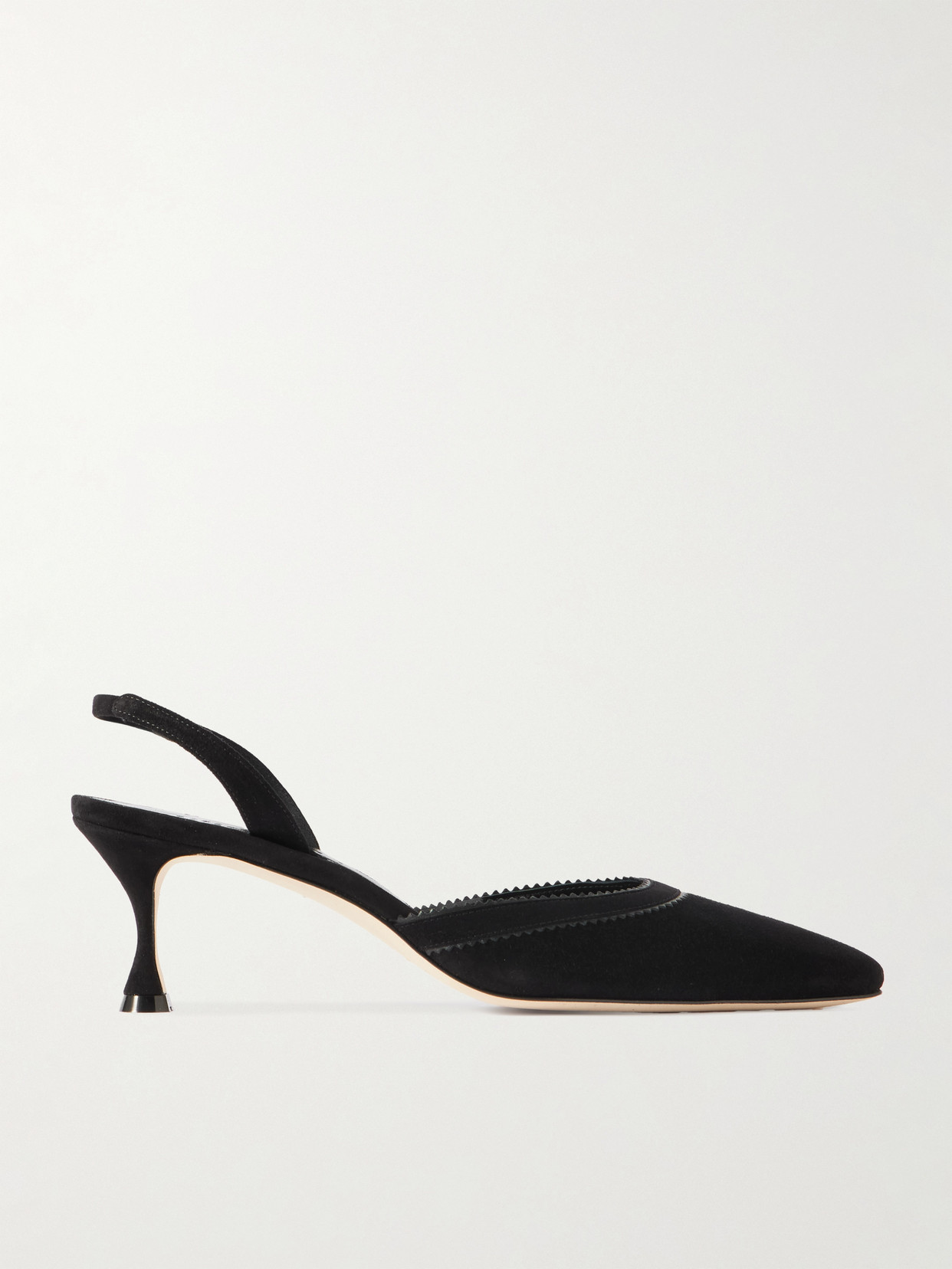 Manolo Blahnik Chongasli 70 Leather Slingback Pump In Black