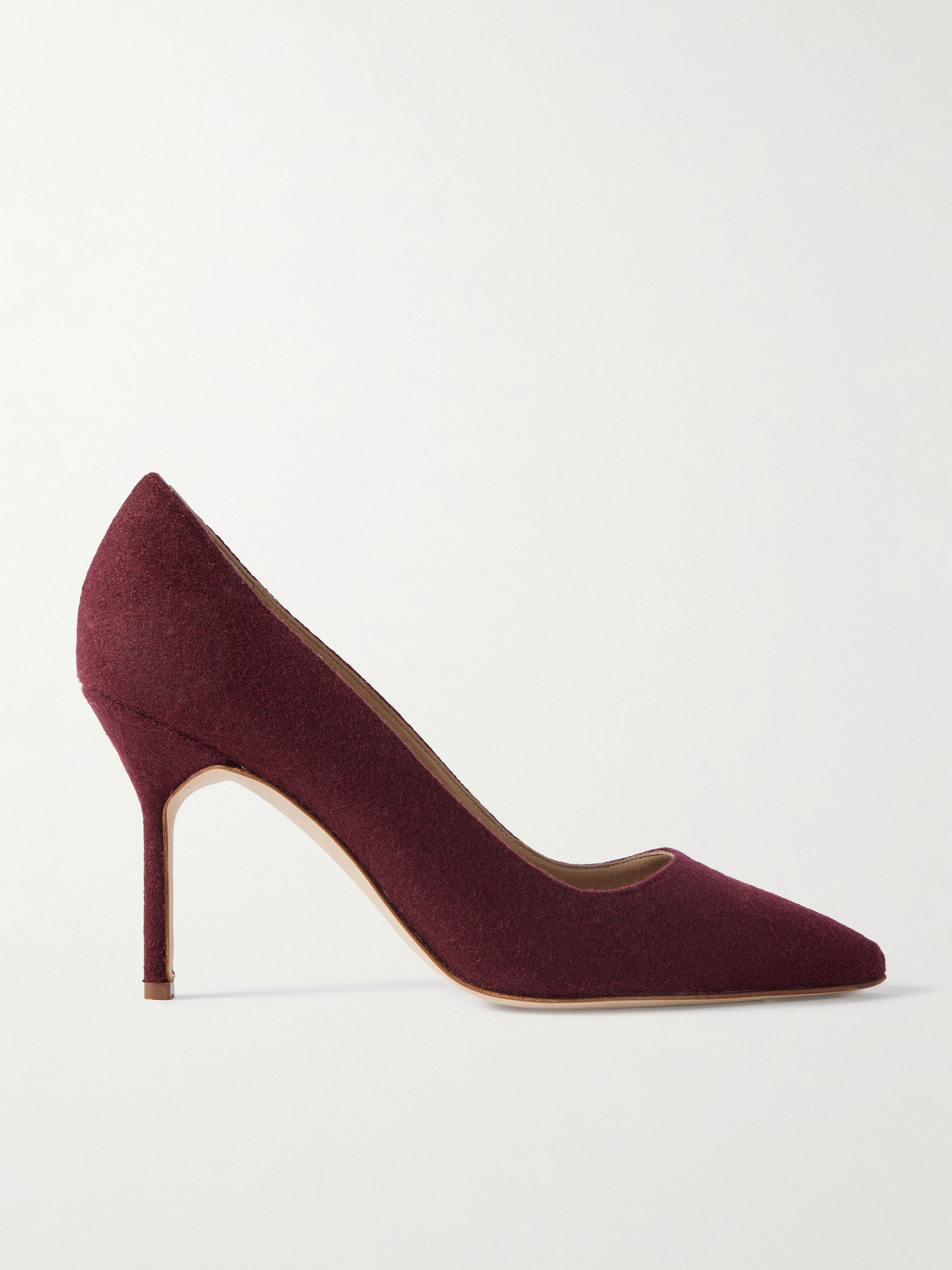 Manolo Blahnik - Bb 90 Wool Pumps - Burgundy