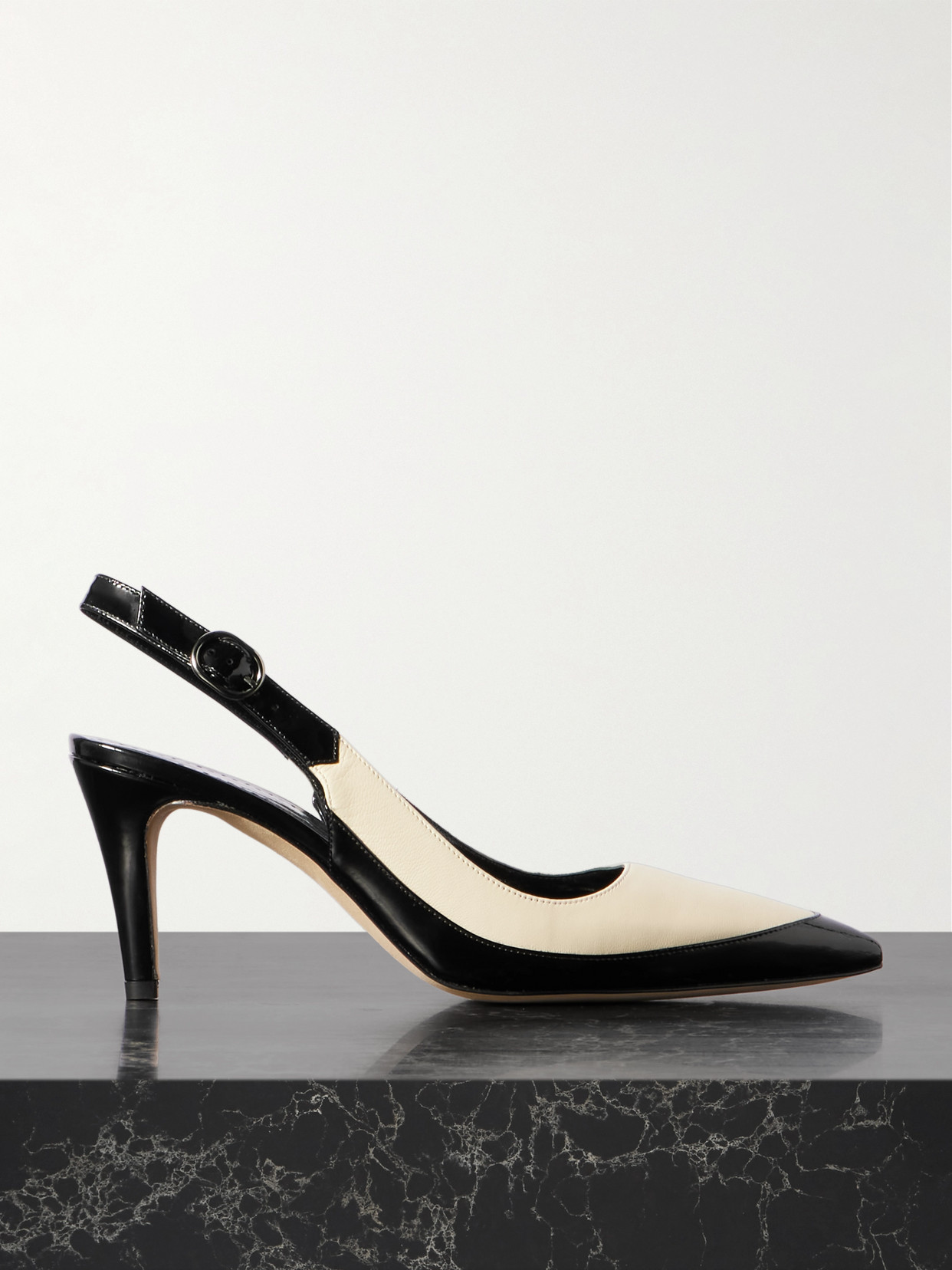 Manolo Blahnik Telemaca 70 Leather Slingback Pumps In Cream