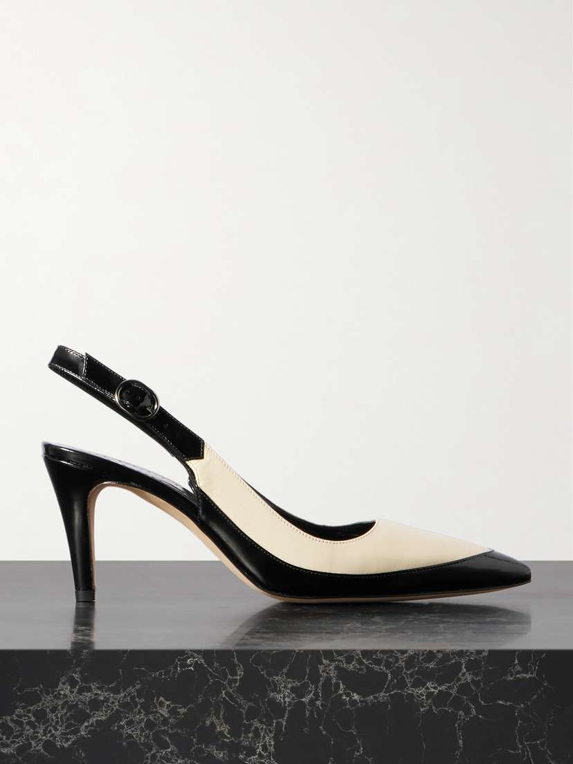 Manolo Blahnik Telemaca 70 Leather Slingback Pumps