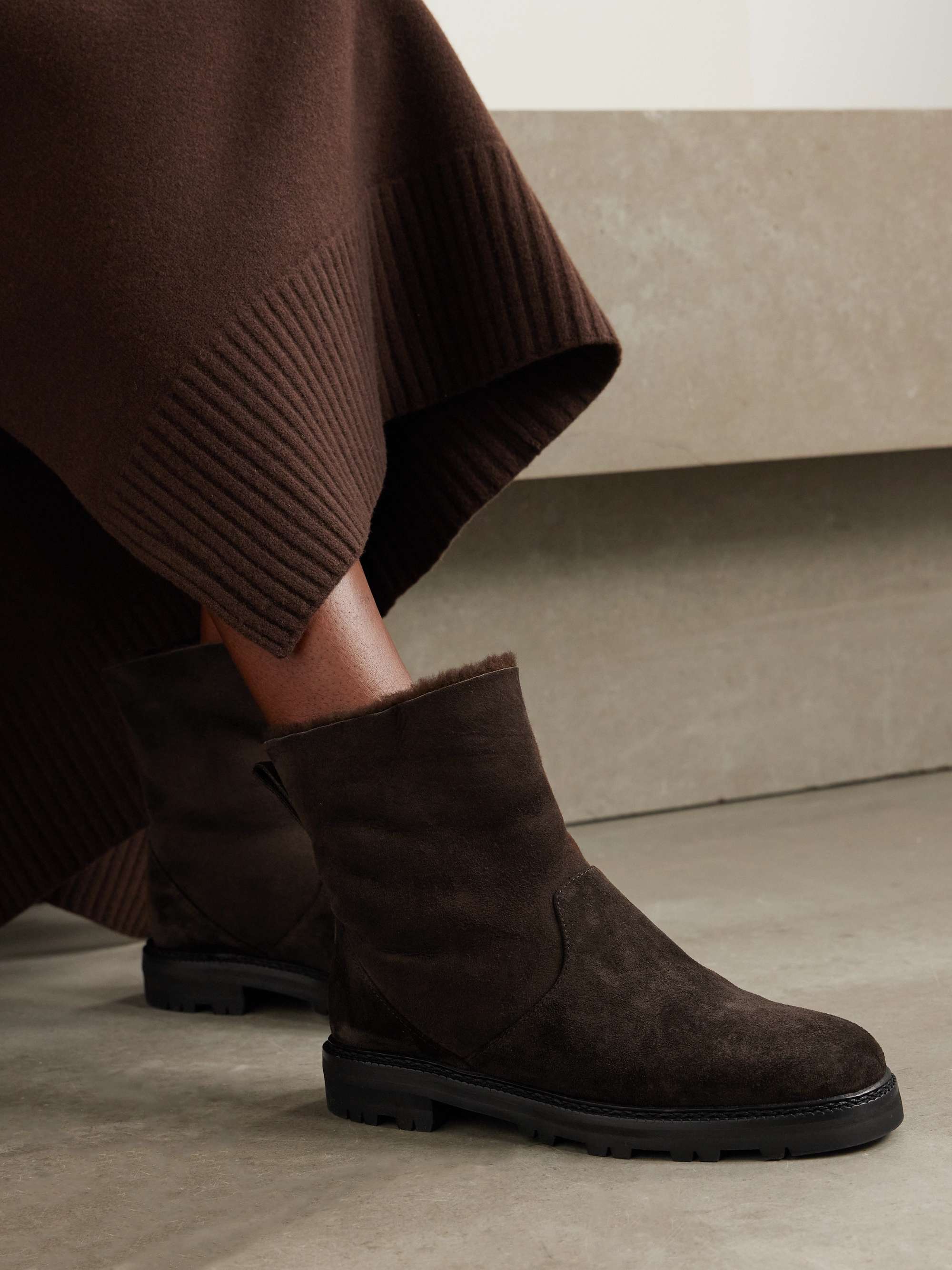Shearling suede boots hotsell