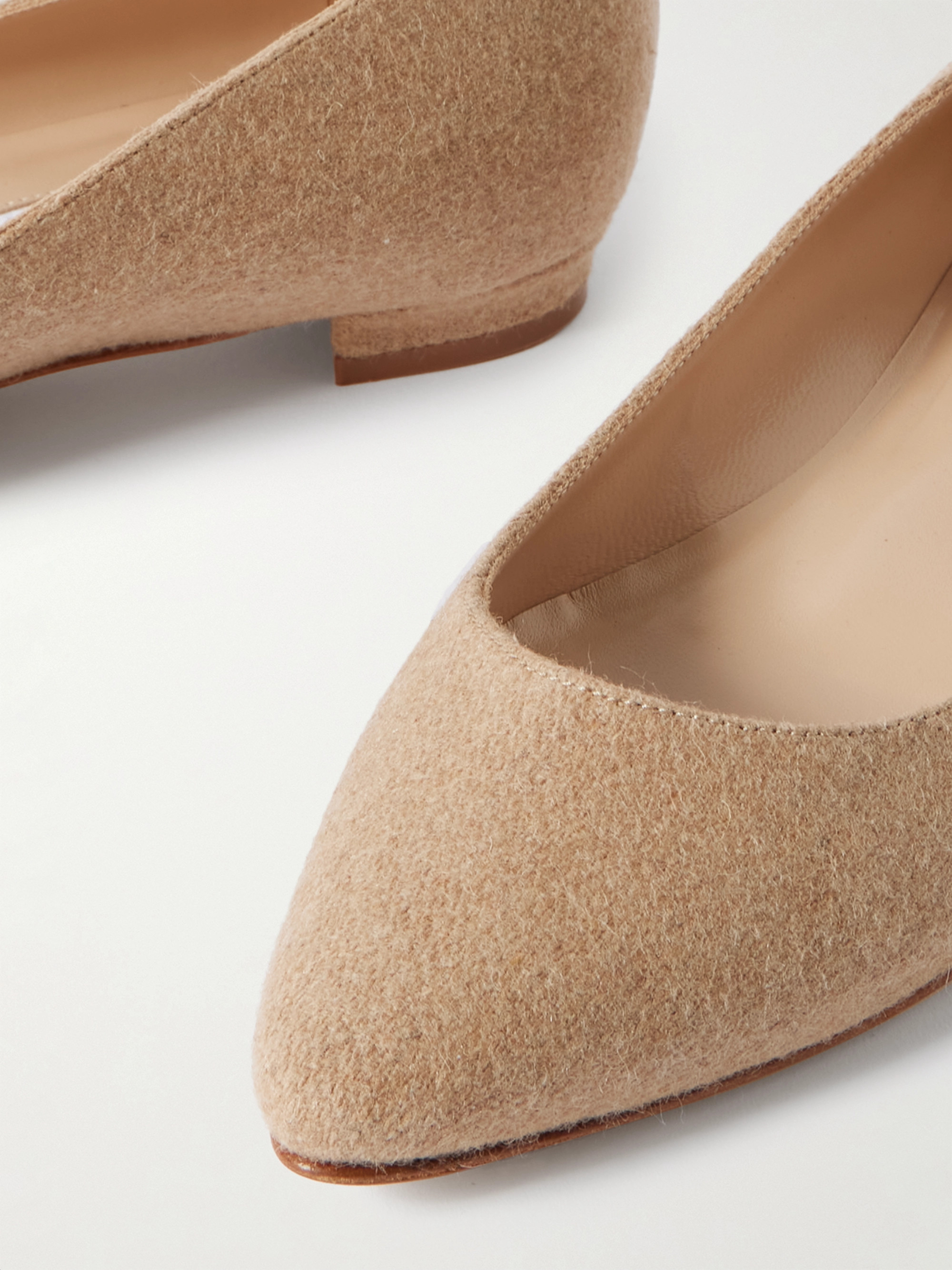 MANOLO BLAHNIK Lanza Bb wool point-toe flats thumbnail