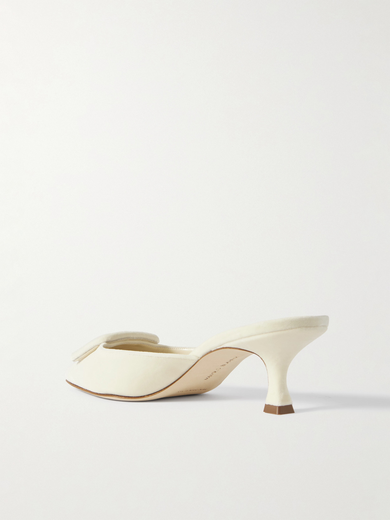 Maysale 50 Buckled Velvet Mules