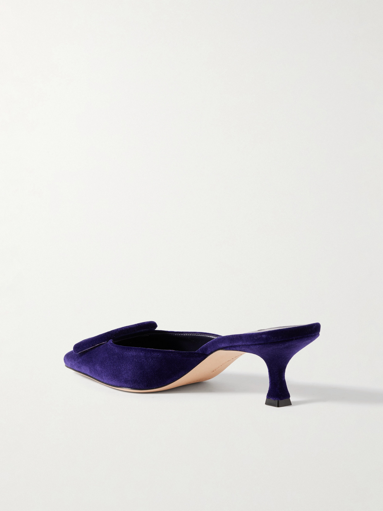 Manolo Blahnik Maysale 50 Buckled Velvet Mules In Purple