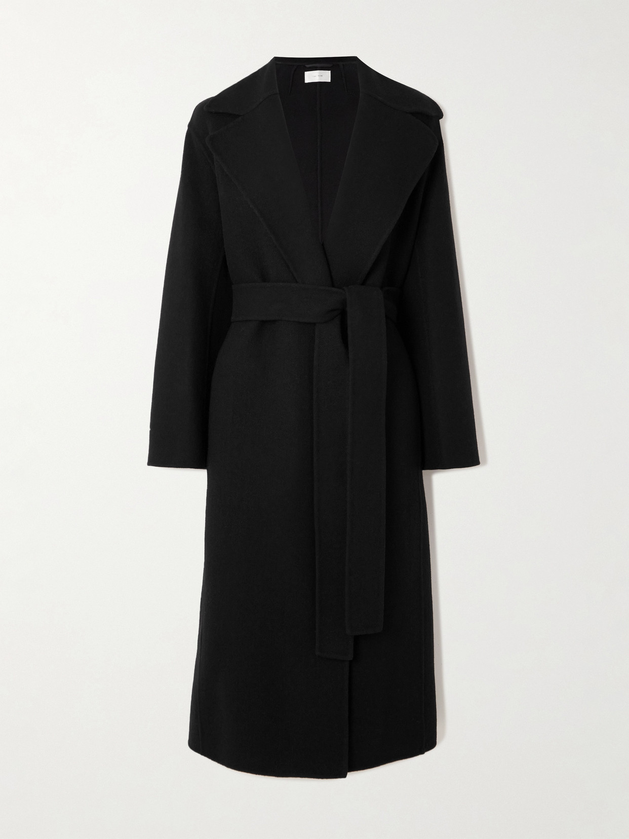 The Row Woolen Robe-style Coat With In Black