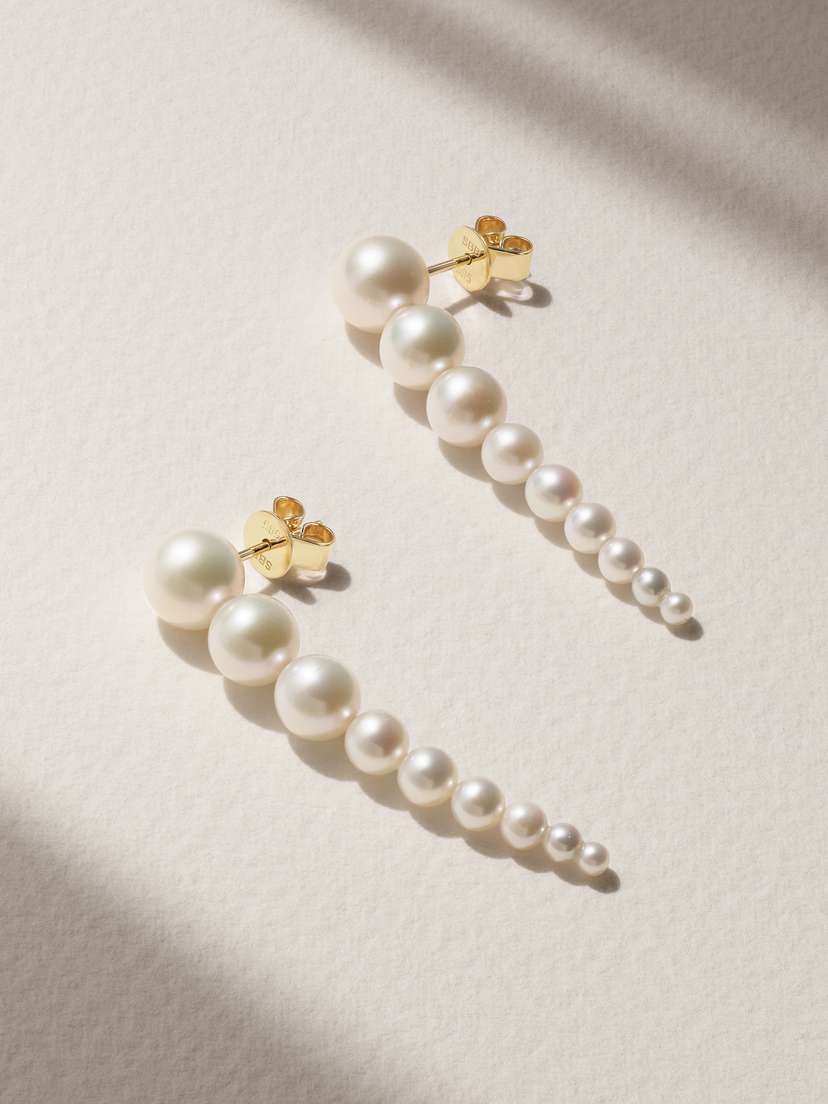 Sophie Bille Brahe Sienna 14-karat Recycled  Pearl Earrings