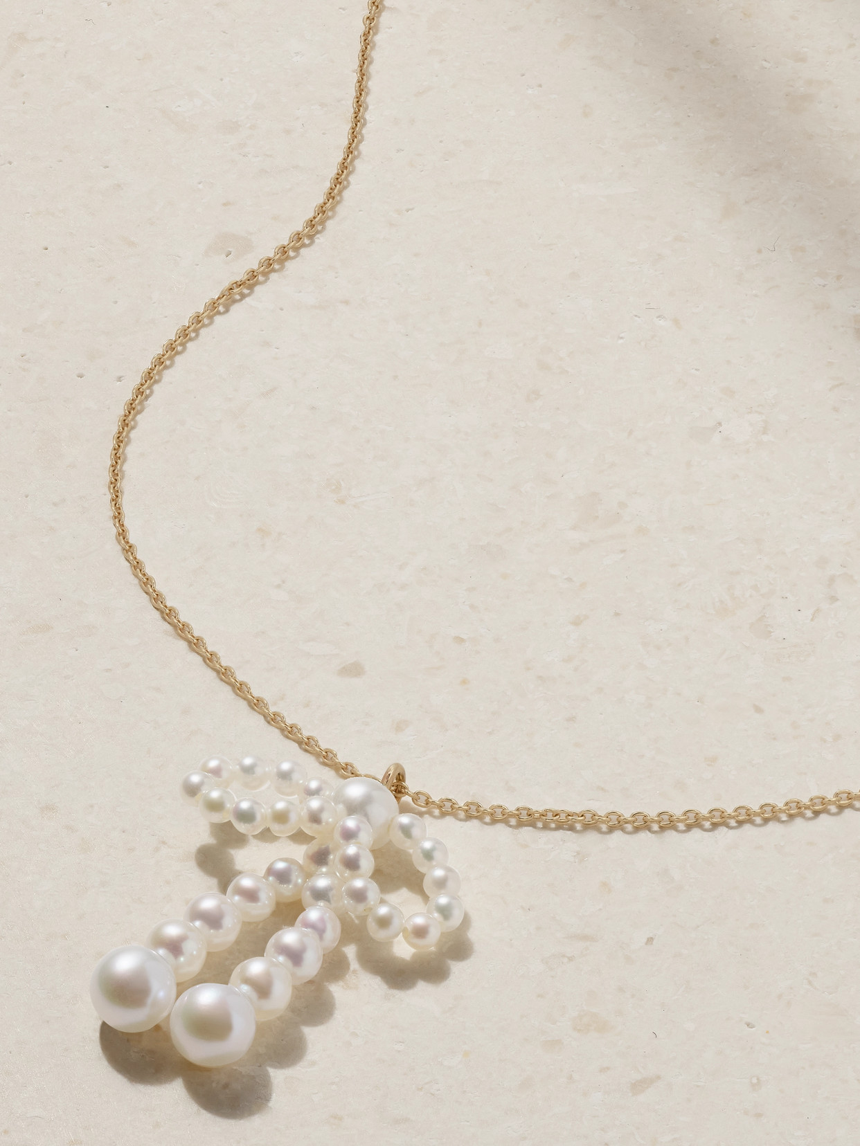 Sophie Bille Brahe Bow Simple 14-karat Recycled Gold Necklace