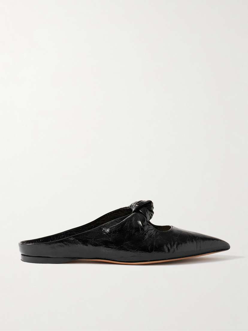 Khaite Rowan Knotted Crinkled-leather Mules