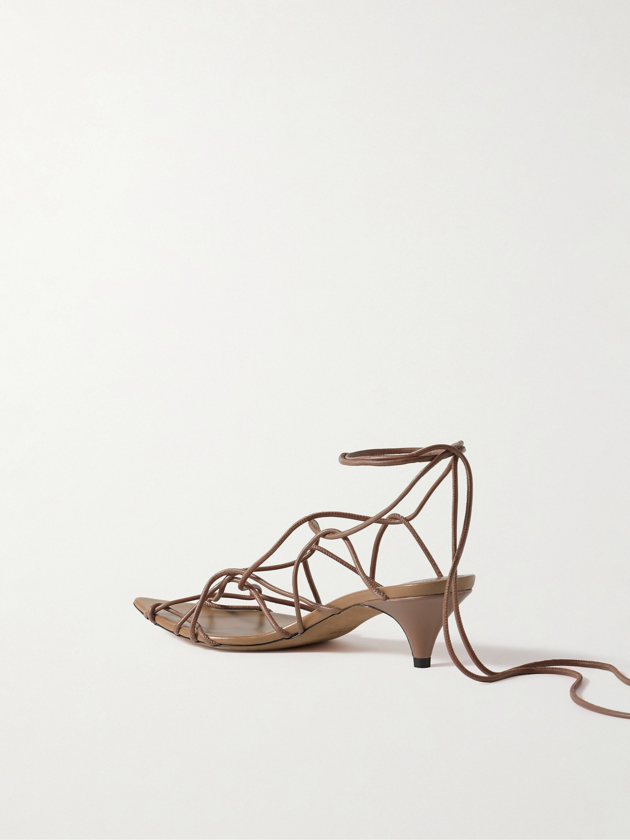 Khaite Arden Leather Sandals In Brown