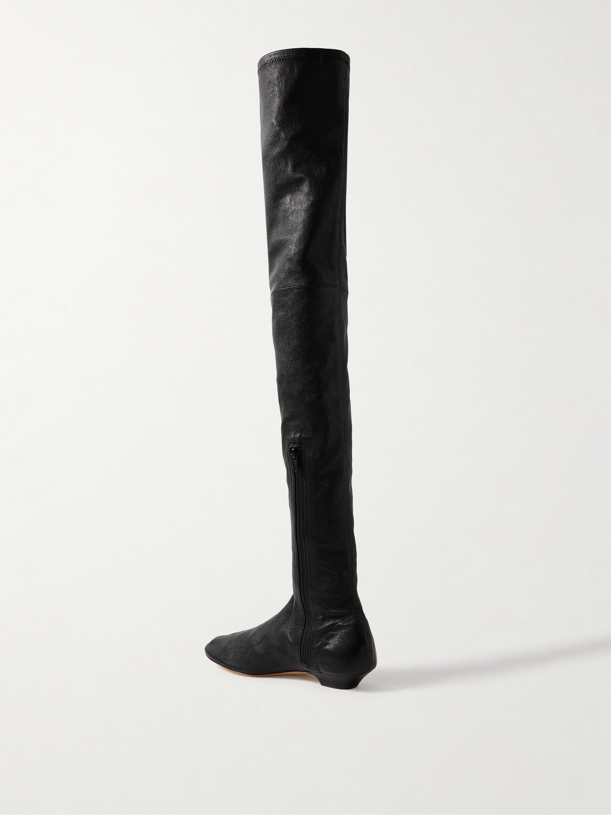 Khaite Leather Over-the-knee Boots In Black