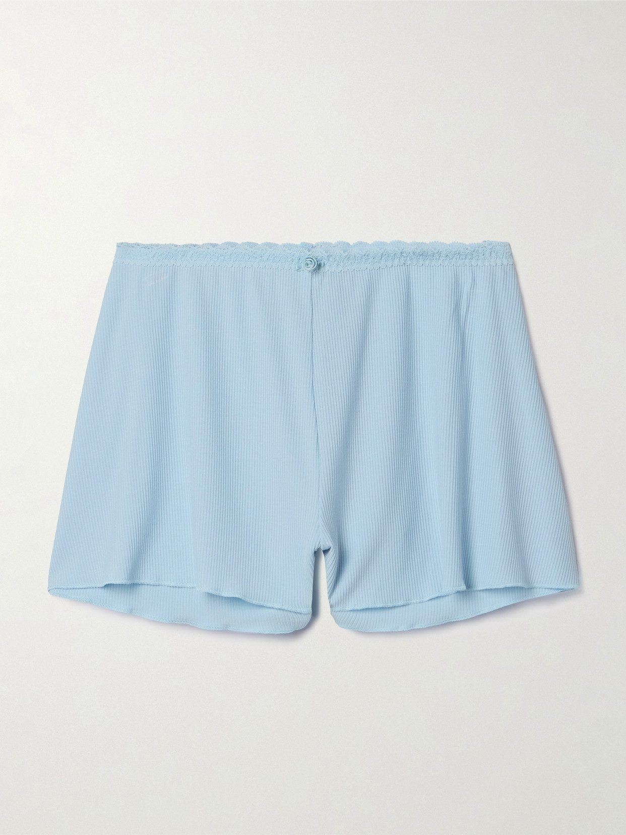 Skims Soft Lounge Lace Shorts In Blue