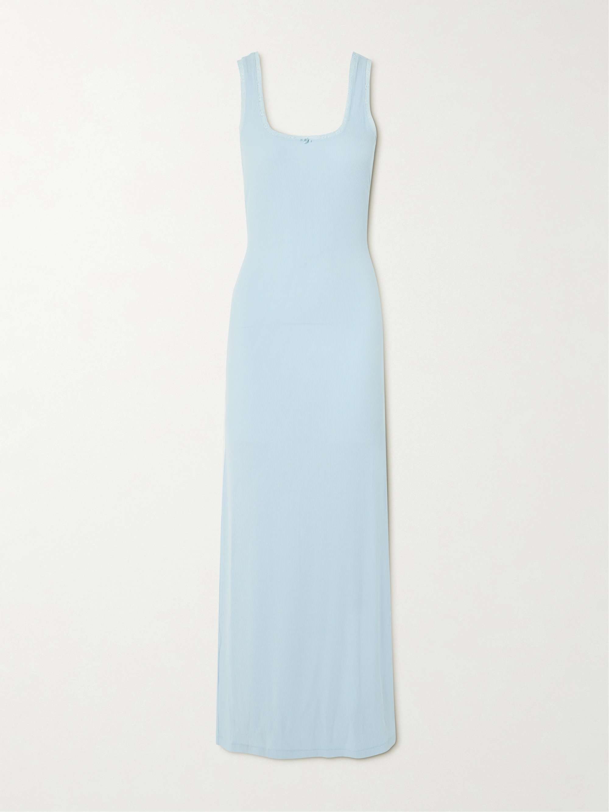 SKIMS Soft Lounge Lace Scoop Neck Long Dress Celeste NET A PORTER