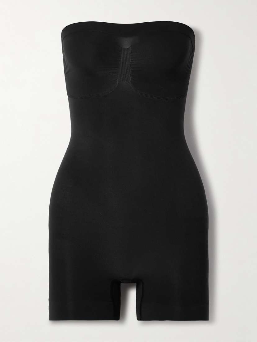 Skims Seamless Sculpt Strapless Shortie Bodysuit - Onyx