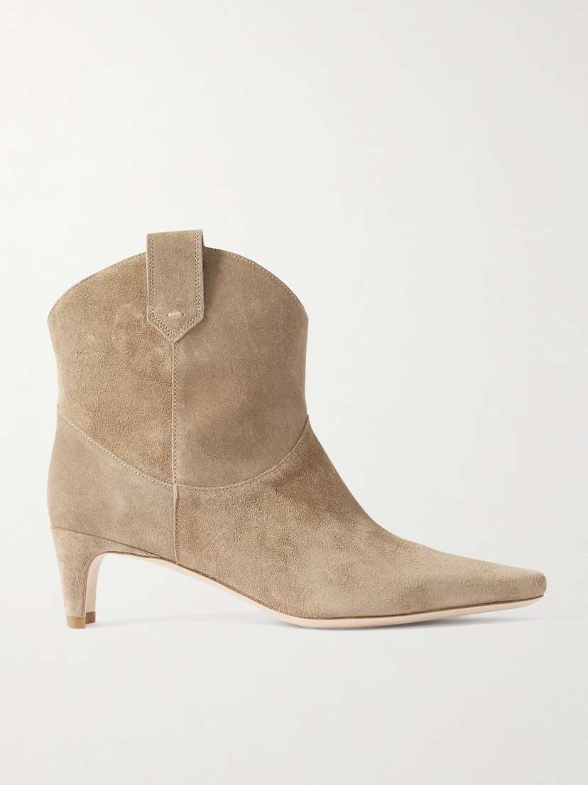 Staud Western Wally Suede Ankle Boots