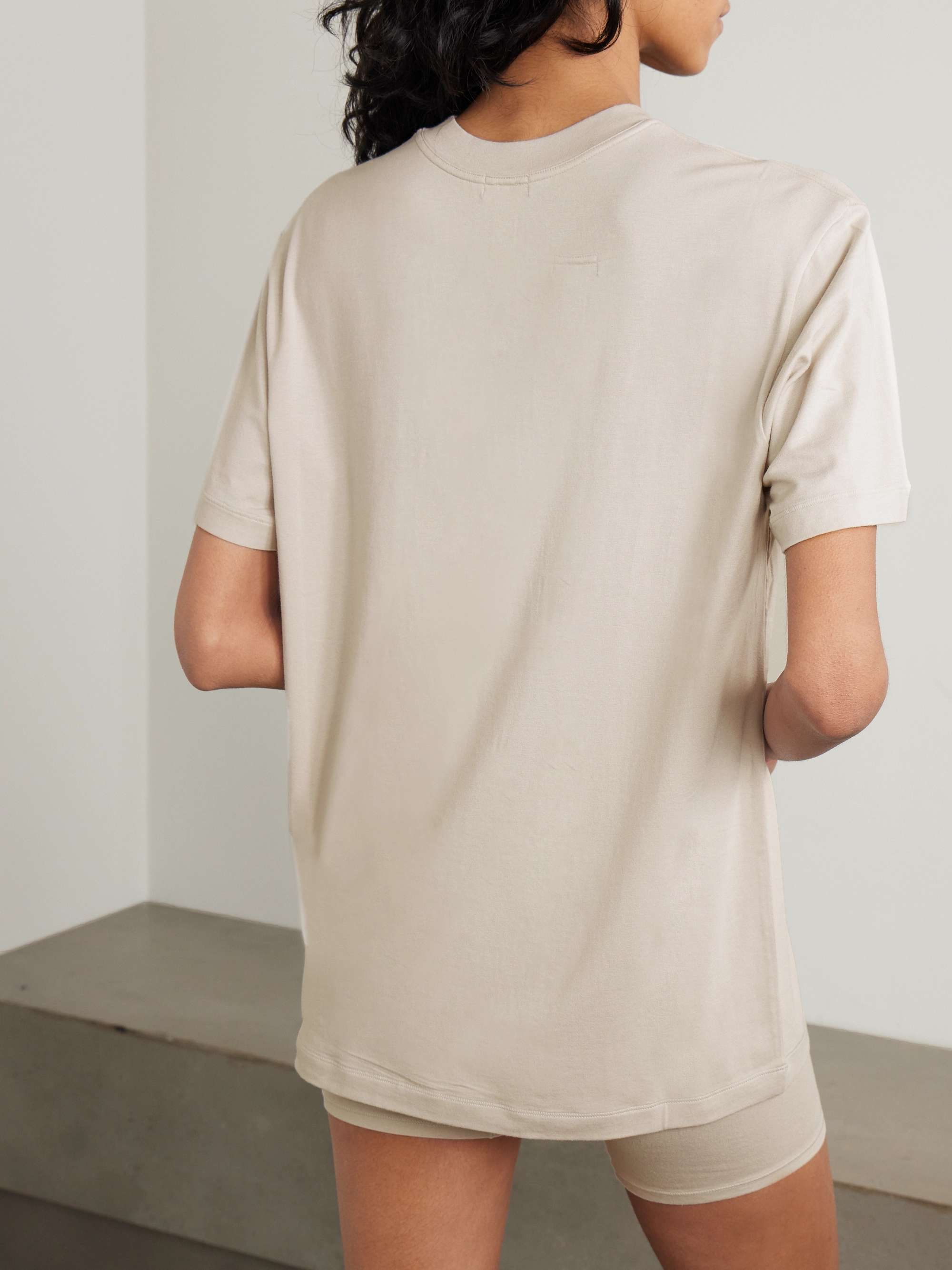 SKIMS Boyfriend stretch-modal and cotton-blend jersey T-shirt - Onyx