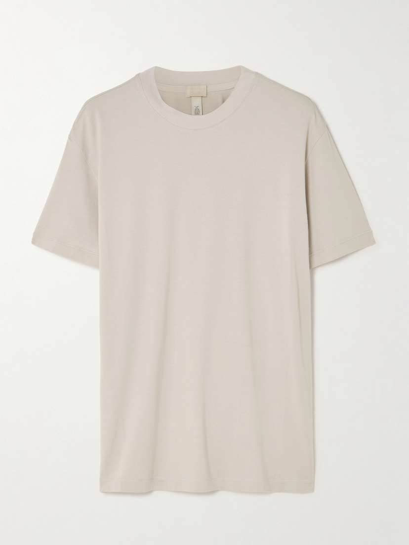 Skims Boyfriend Stretch-modal And Cotton-blend Jersey T-shirt - Stone