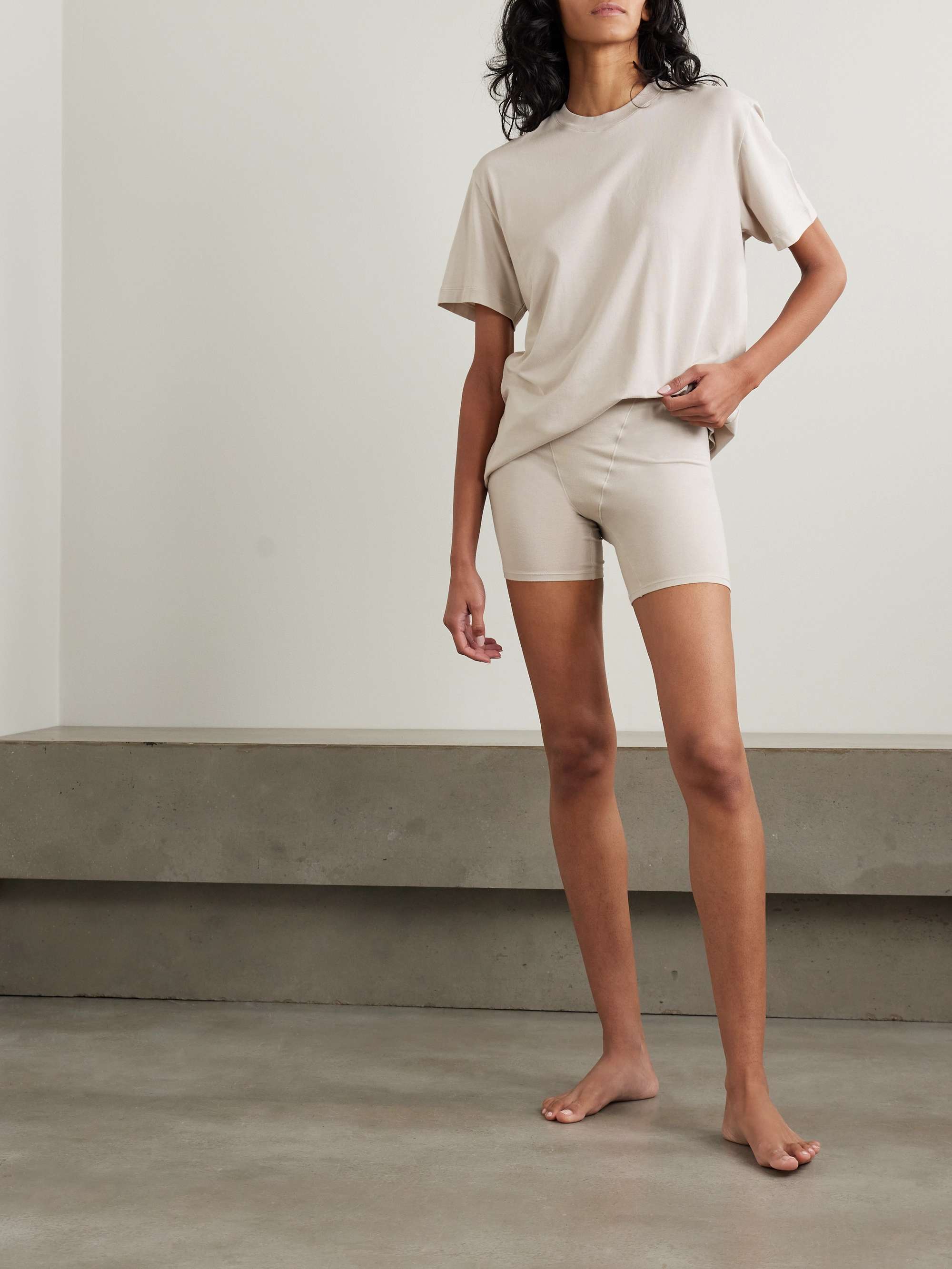 SKIMS Boyfriend stretch-modal and cotton-blend jersey T-shirt - Onyx