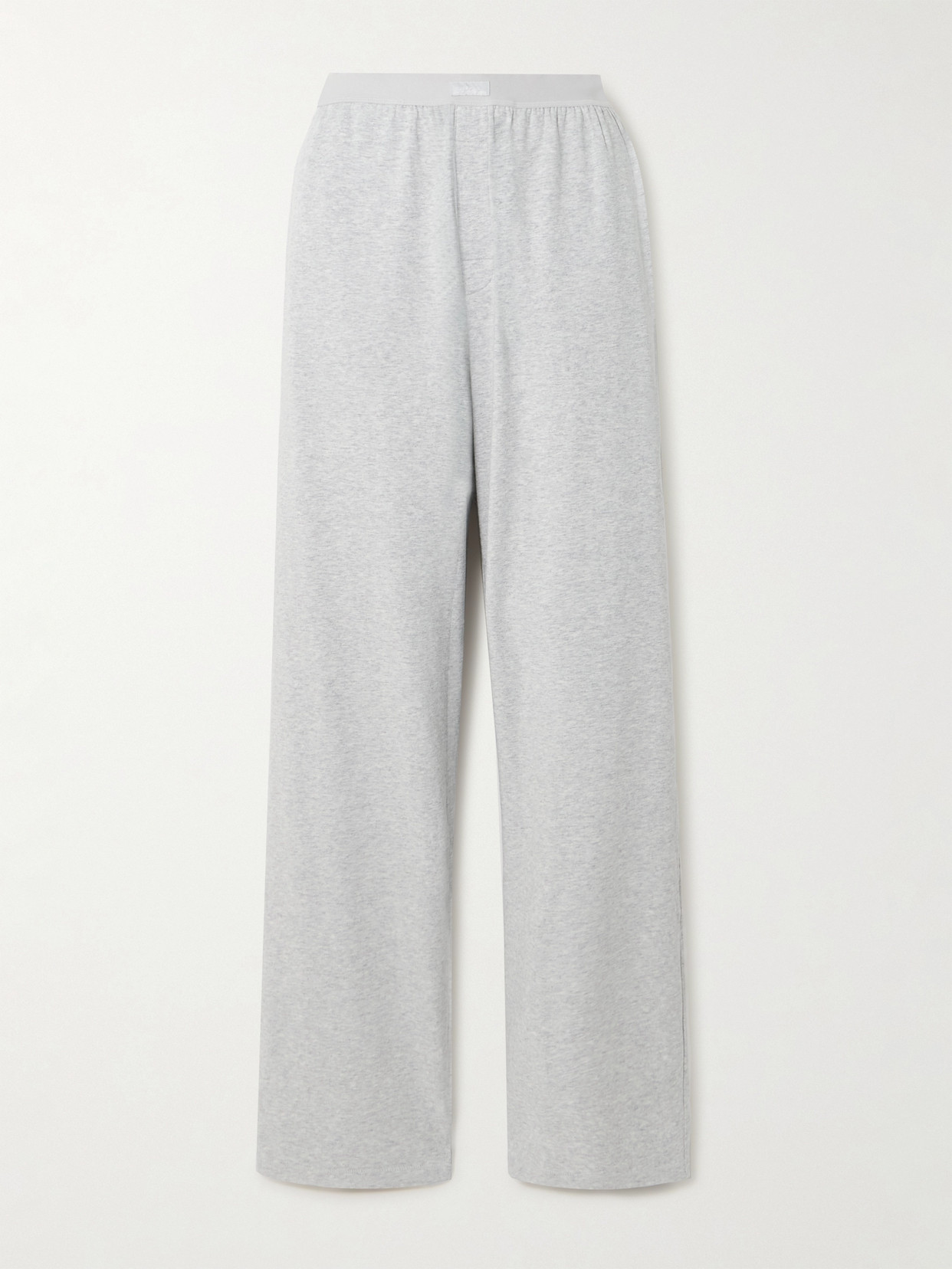 Skims Boyfriend Stretch-modal And Cotton-blend Jersey Track Pants In Gray