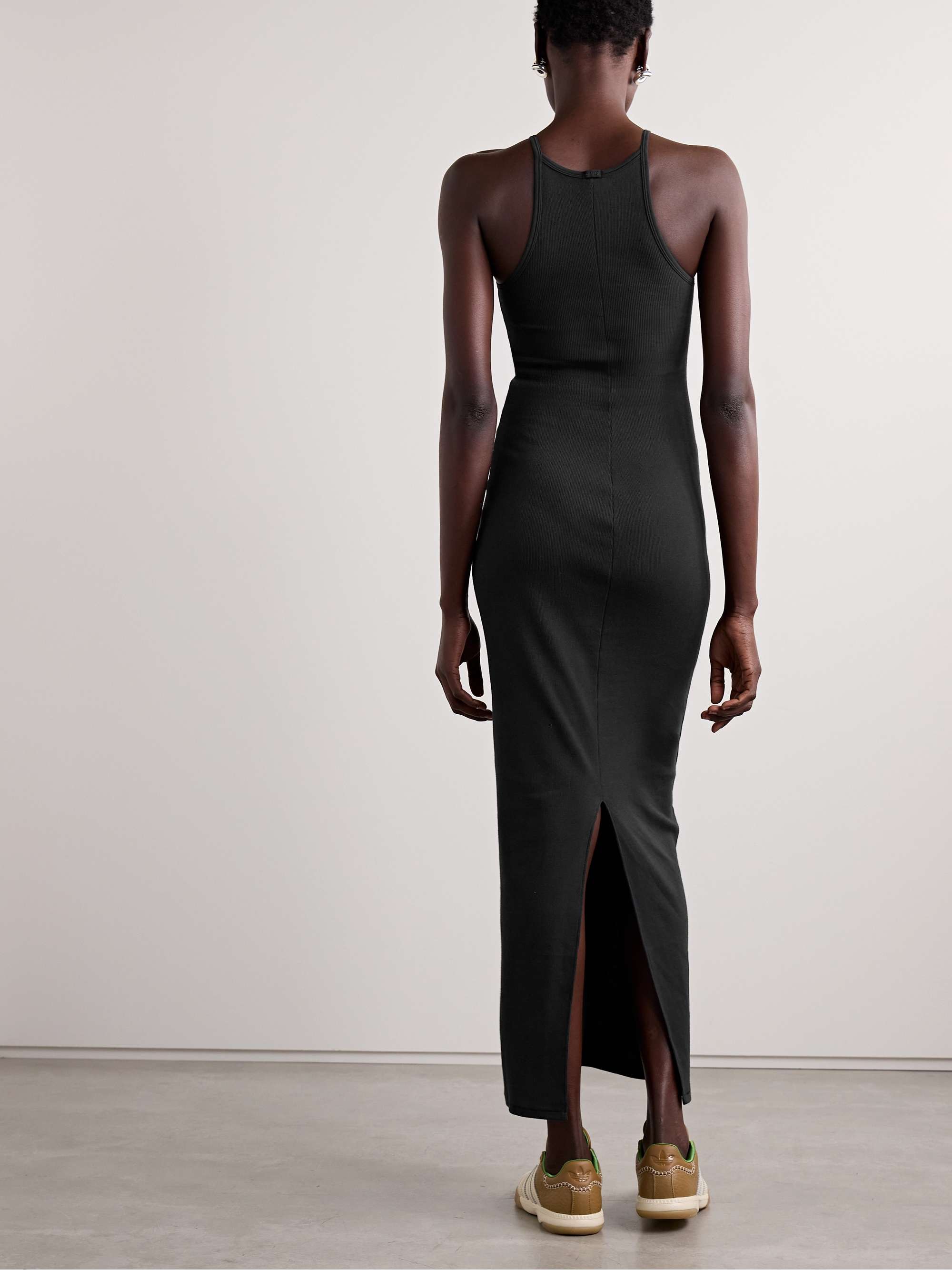 SKIMS Rib Long Tank Dress Soot NET A PORTER