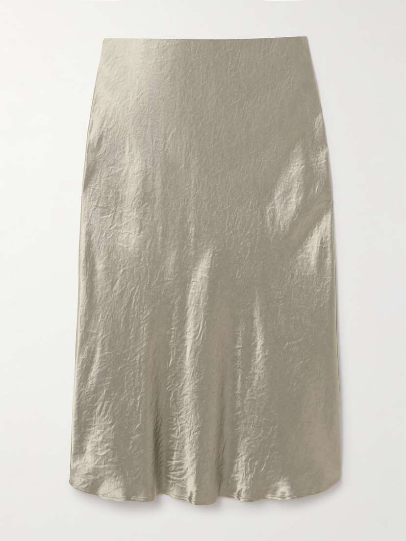 Max Mara Leisure Alessio Crinkled-satin Midi Skirt