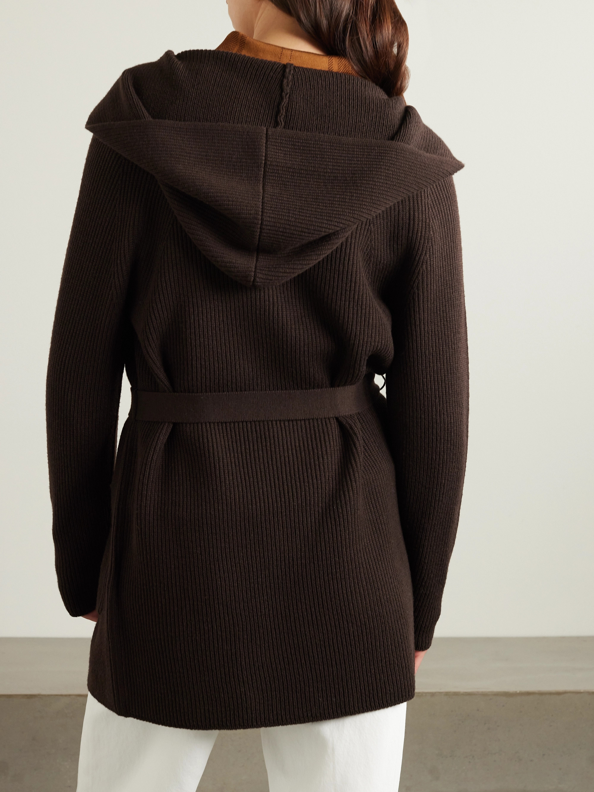 Max Mara - Finezza belted ribbed wool hooded cardigan | Plush