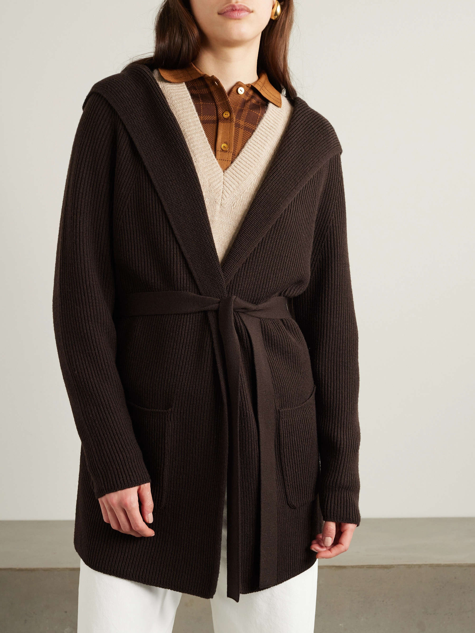 Max Mara - Finezza belted ribbed wool hooded cardigan | Plush