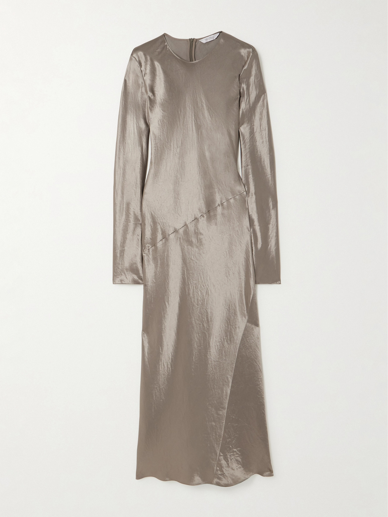 Max Mara - Elogio Paneled Satin-jersey Midi Dress - Neutrals