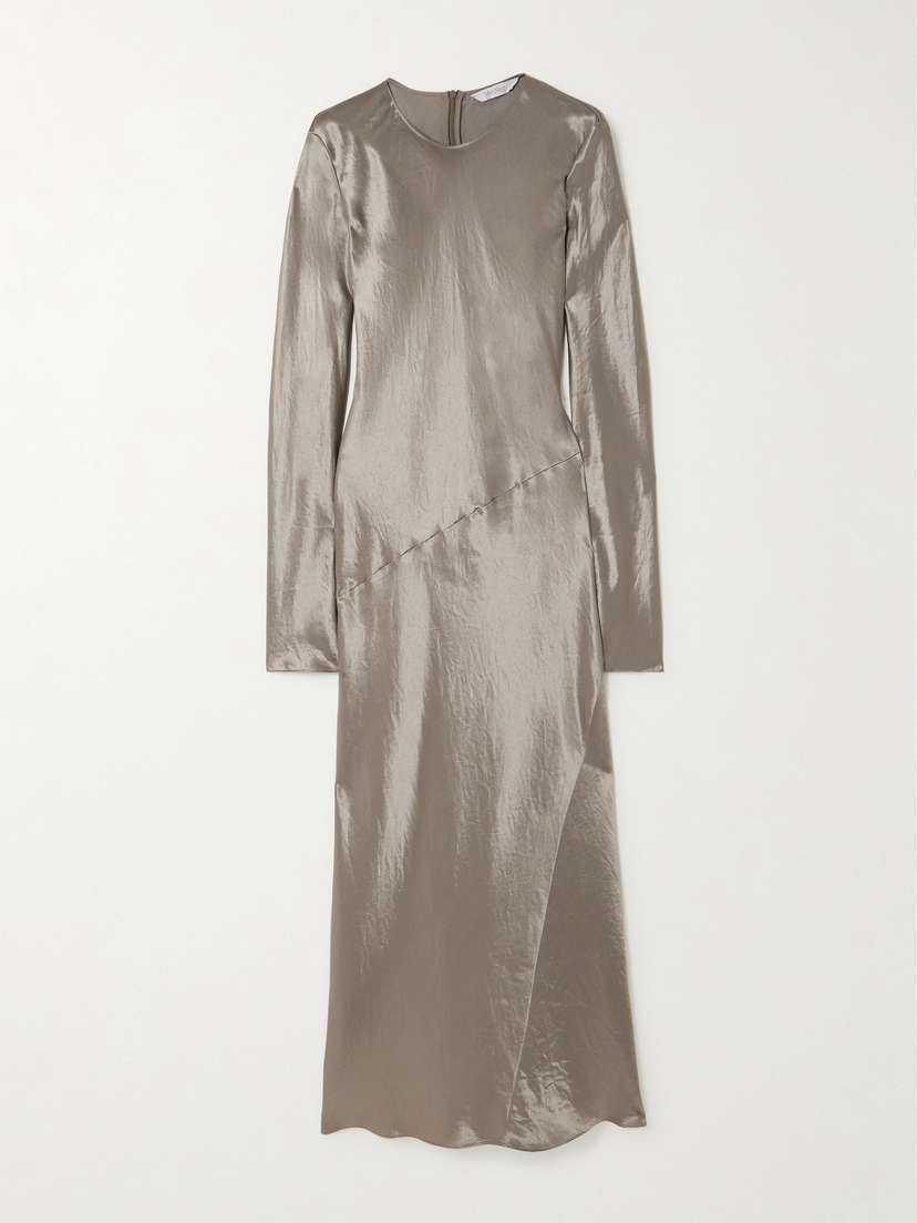 Max Mara Elogio Paneled Satin-jersey Midi Dress - UK 18