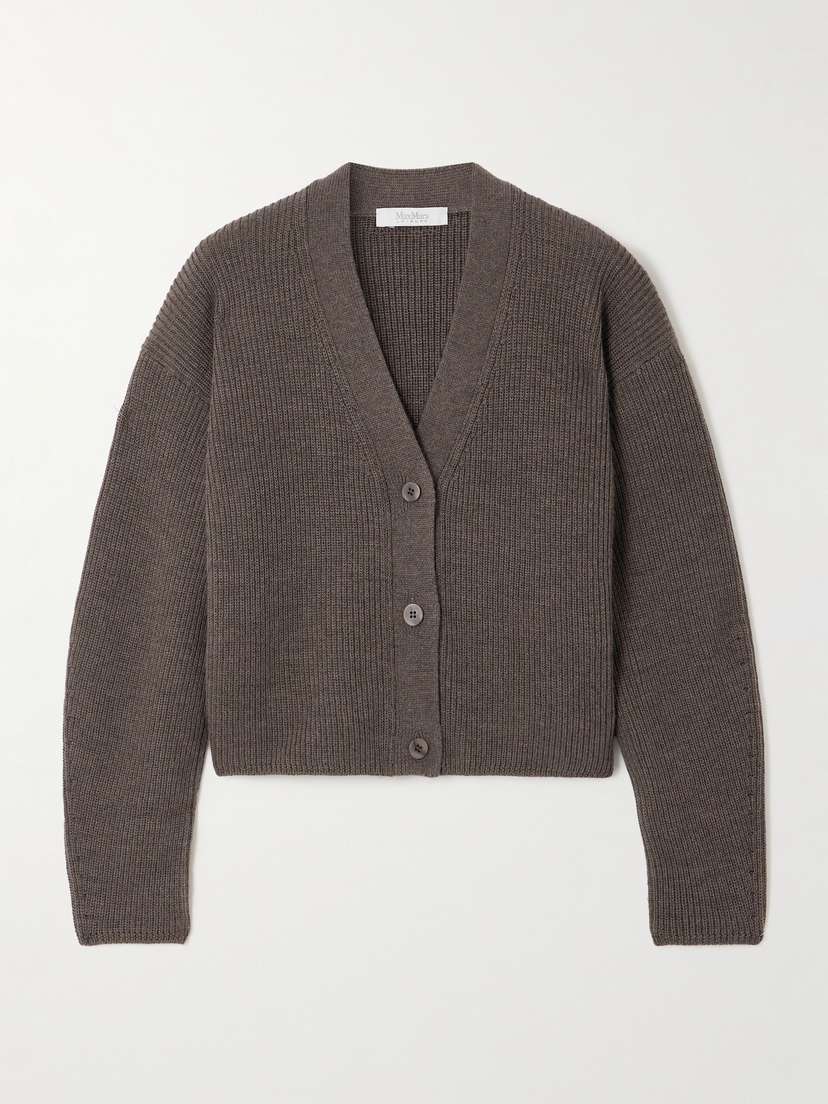 Max Mara York Ribbed Wool Cardigan - x large