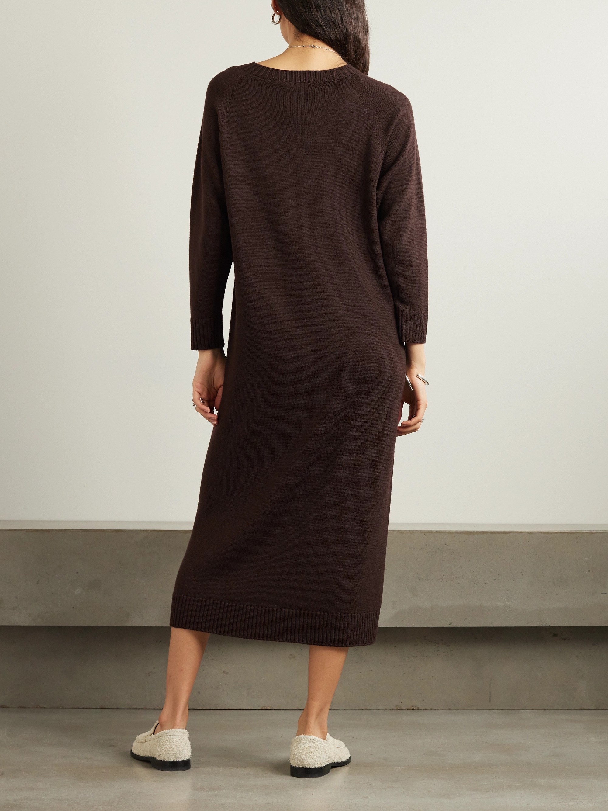 Max Mara Scrivia ribbed wool midi dress