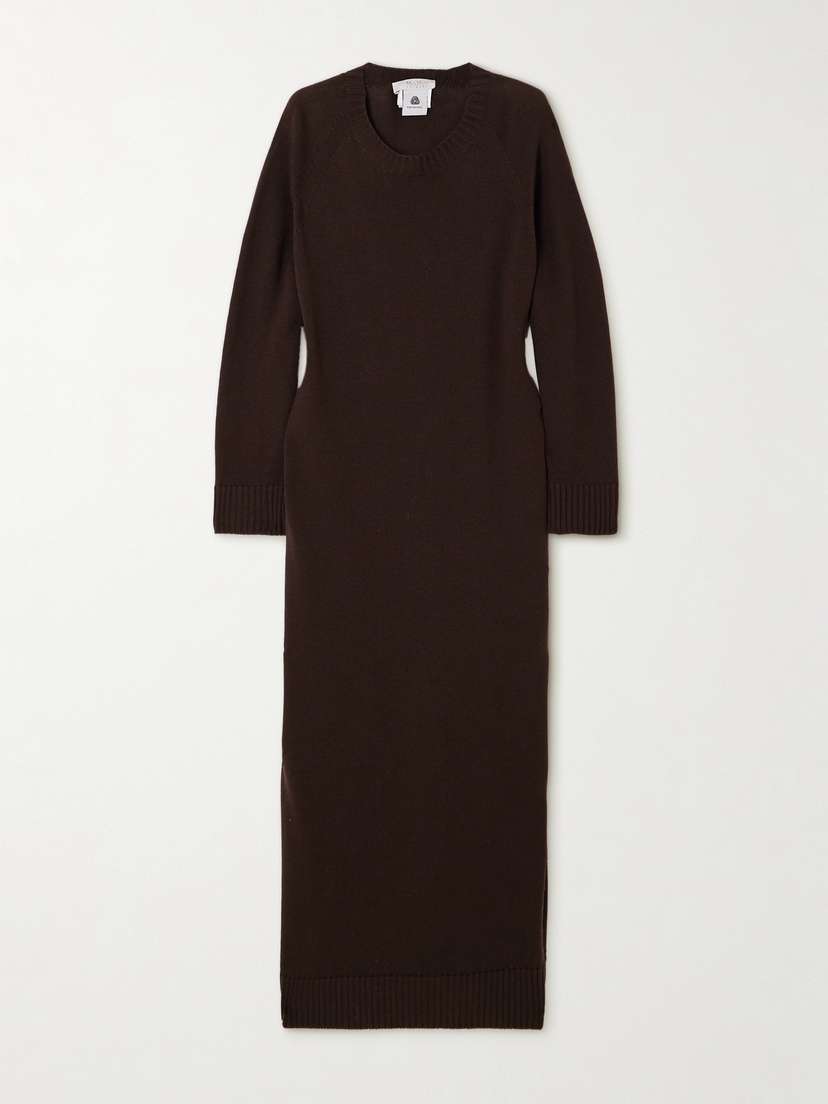 Max Mara Scrivia Ribbed Wool Midi Dress
