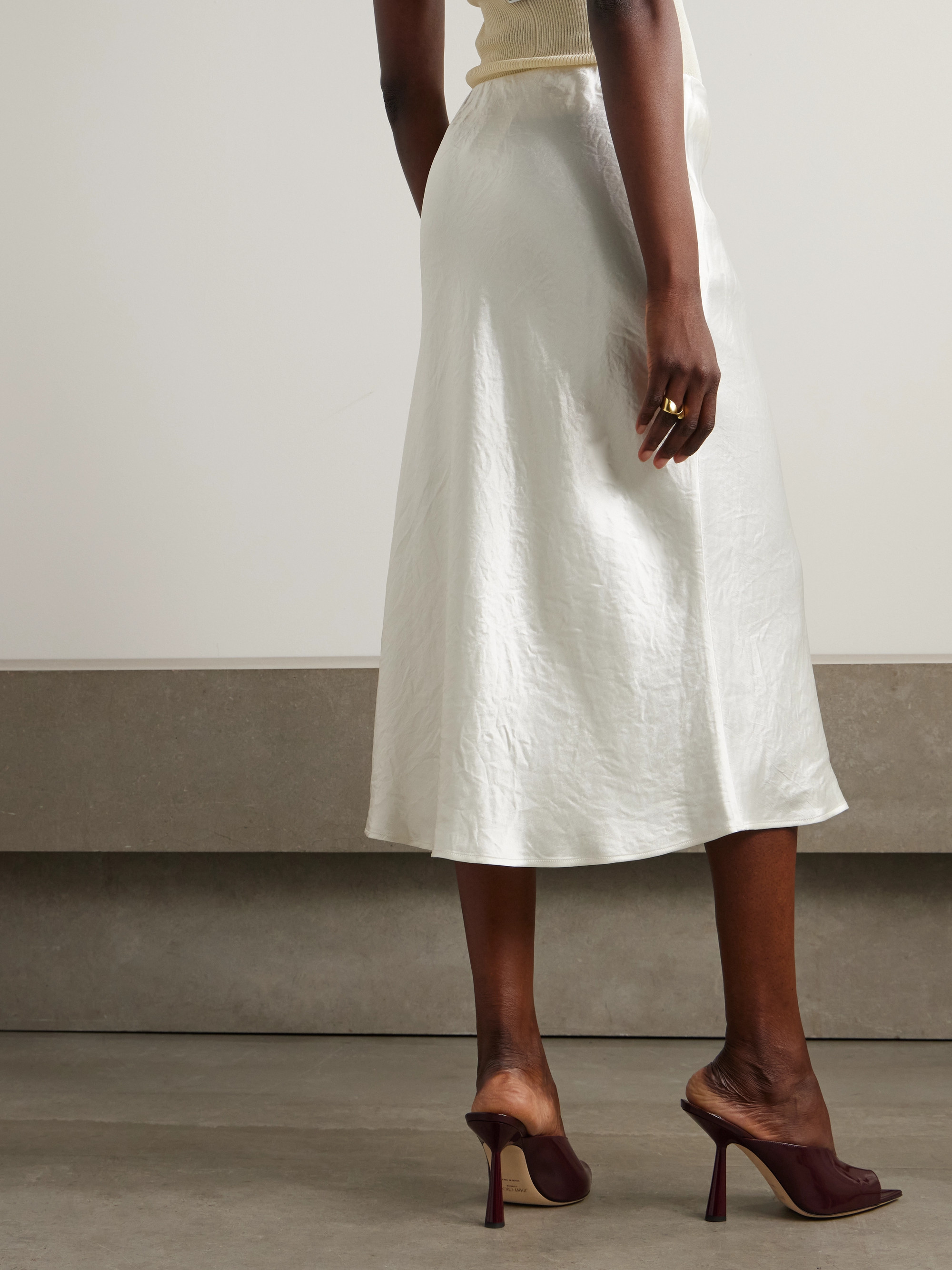 Max Mara - Satin midi skirt | Plush