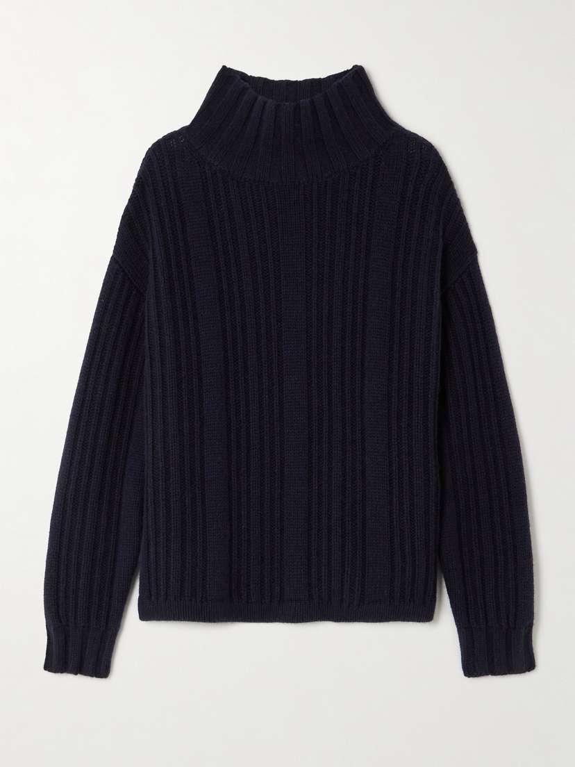 Max Mara Vitalba Ribbed Wool And Cashmere-blend Turtleneck Sweater