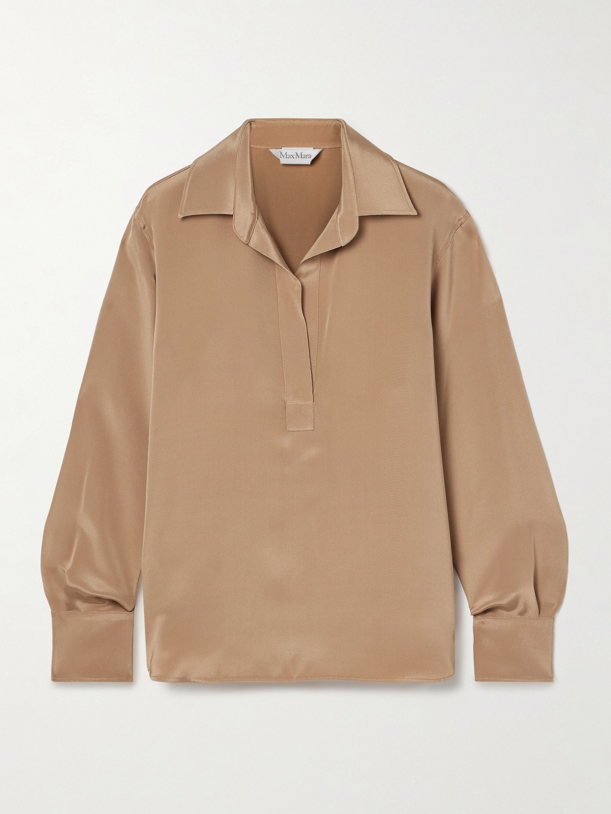 Max Mara - Zenzero Silk-satin Blouse - Brown