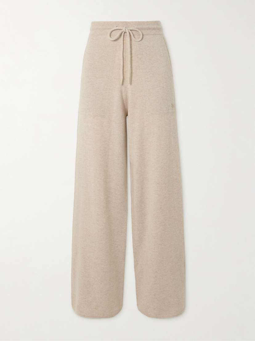 Max Mara Wool And Cashmere-blend Wide-leg Track Pants